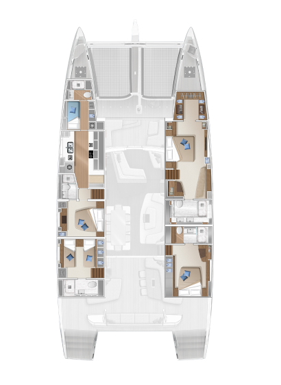 Lagoon SEVENTY 7 - 4 CABIN GALLY DOWN FORWARD