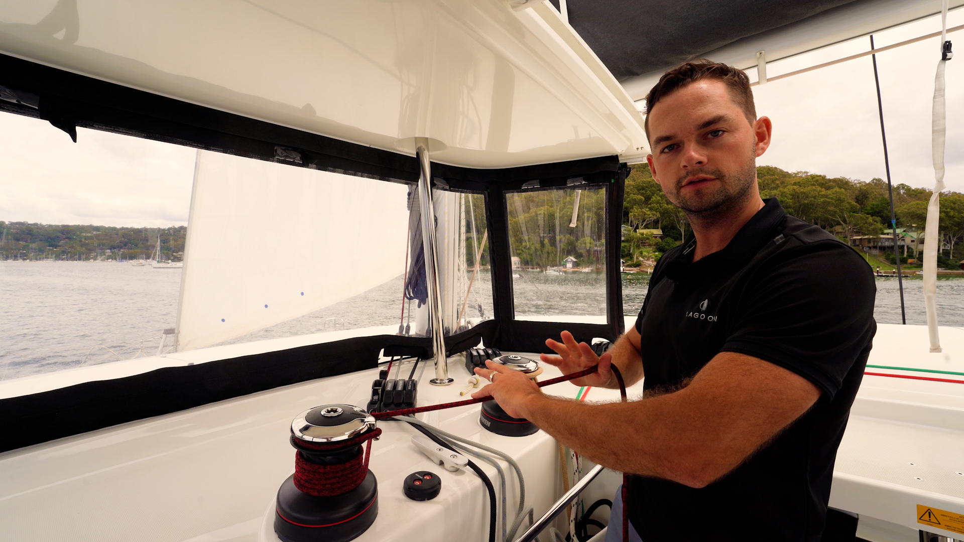 Lagoon Catamaran How to use the electric winch