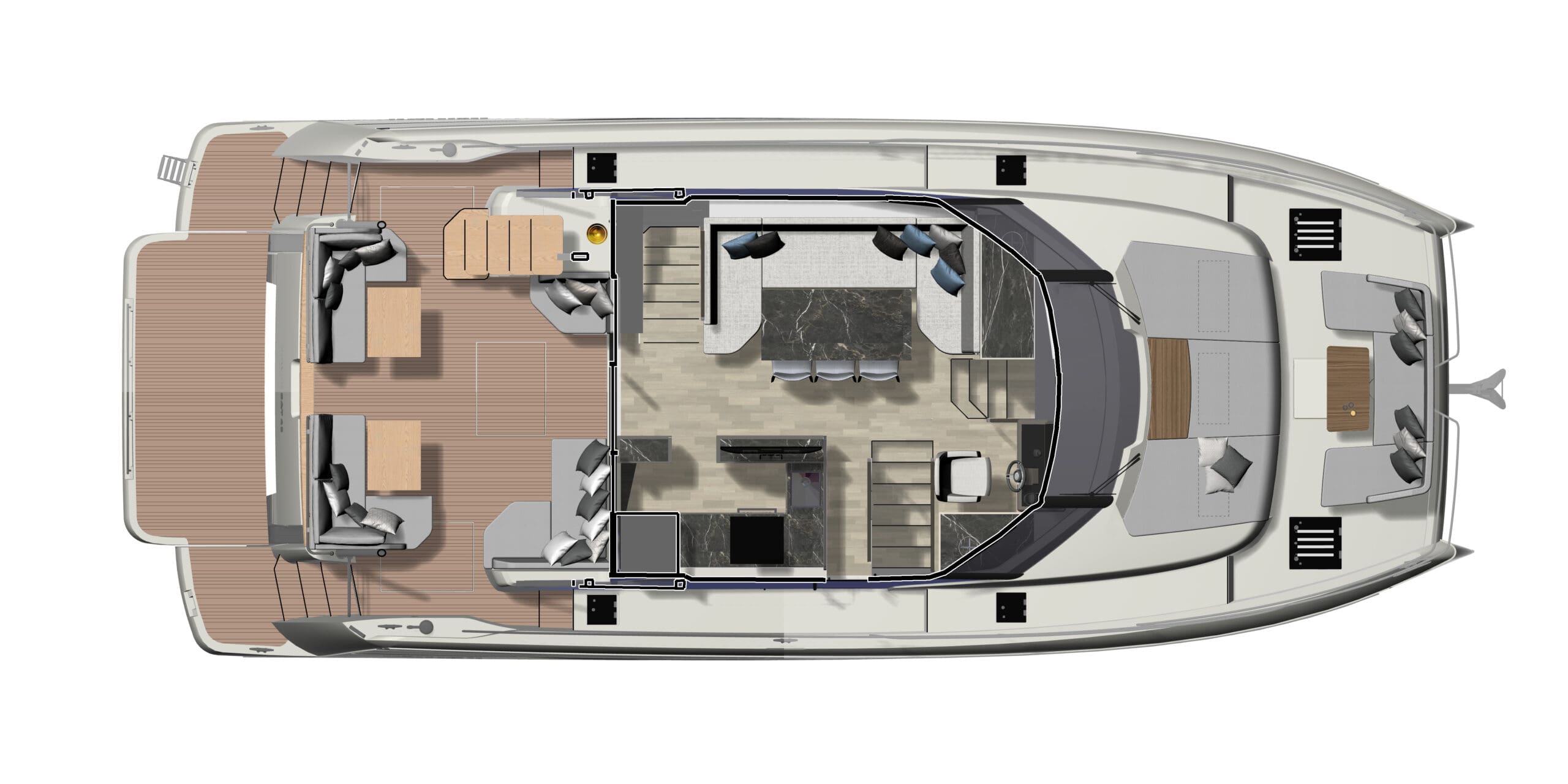 PRESTIGE M48 - LOWER DECK