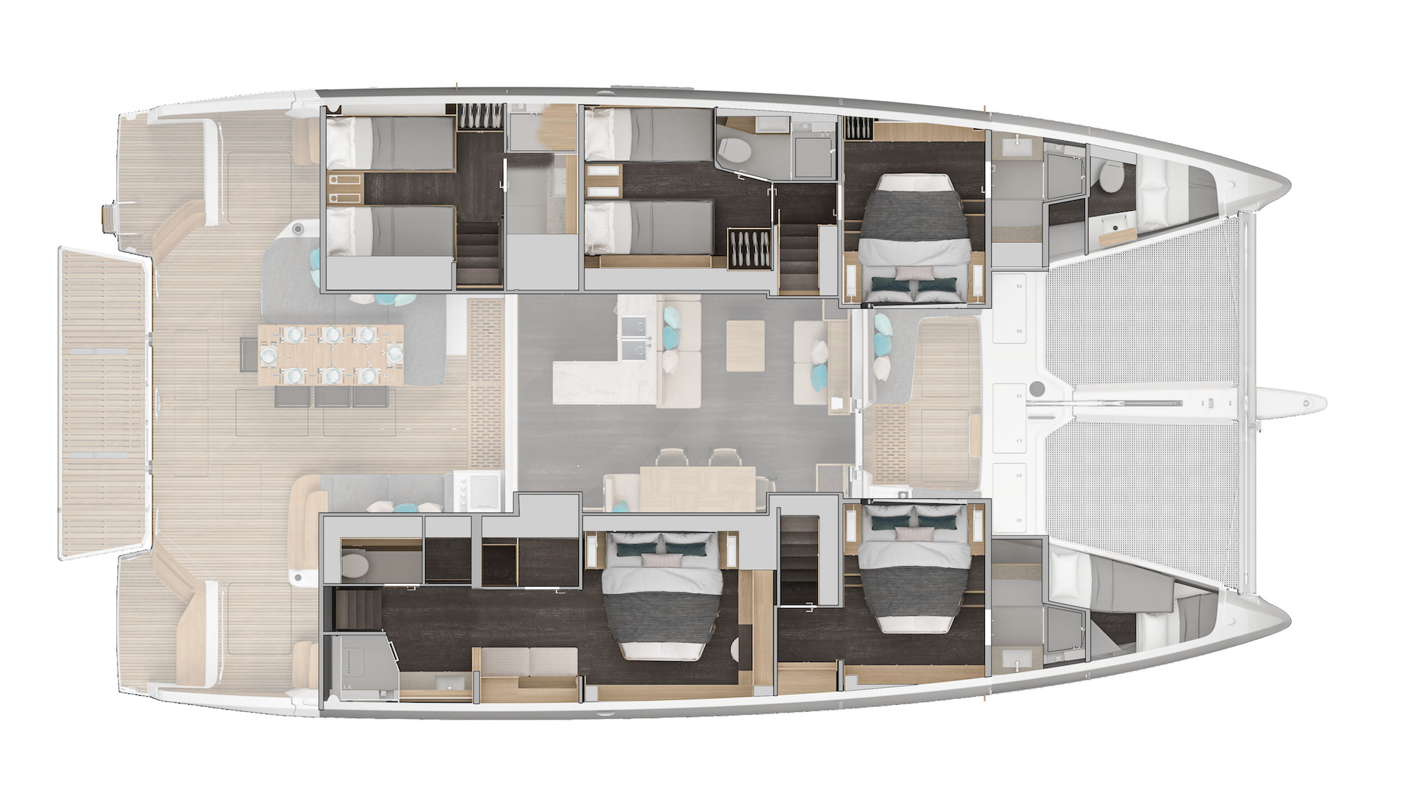 LAGOON 60 - GALLEY UP 5 CABINS