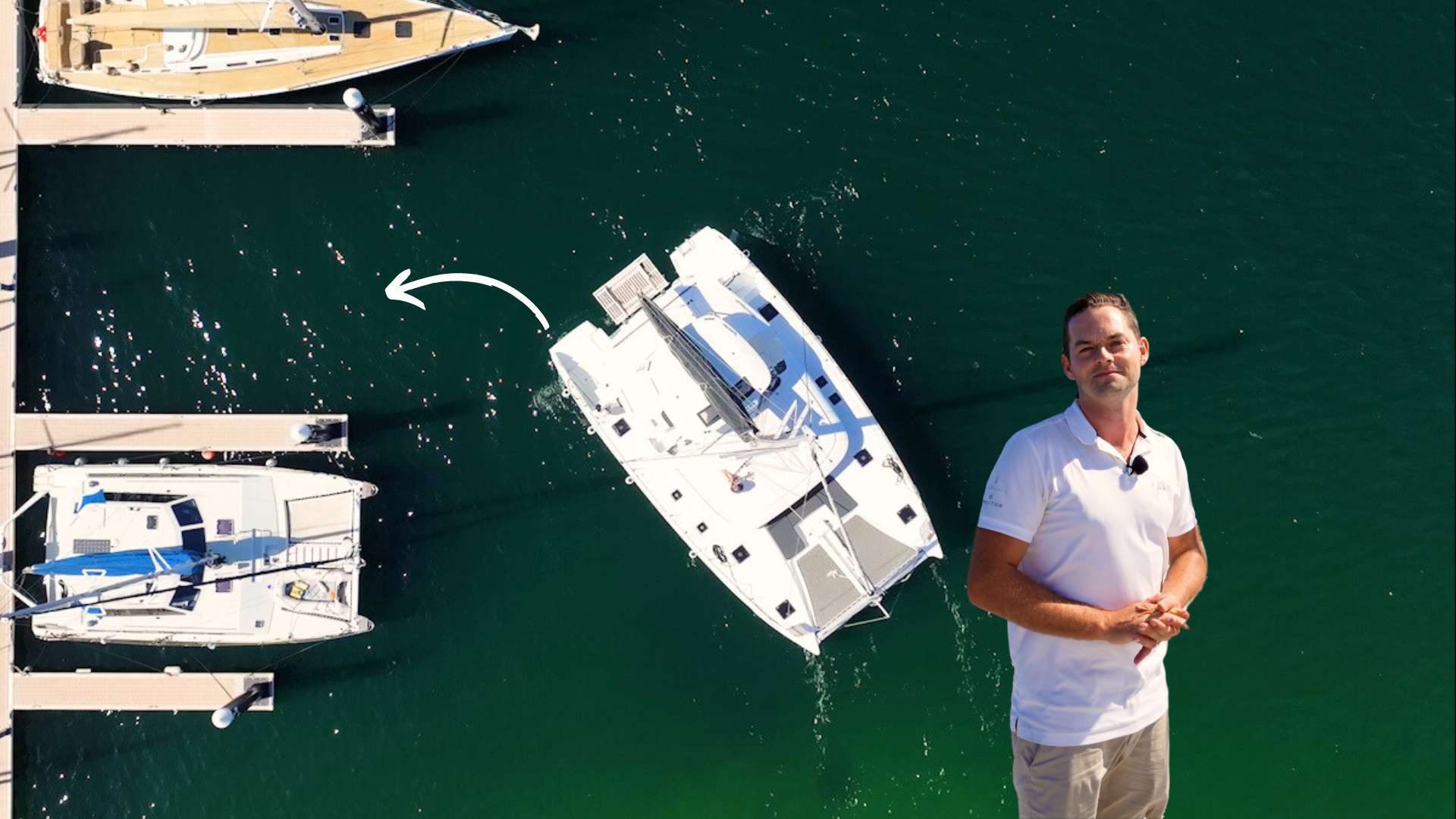 How to Dock in a Crosswind on a Catamaran (in a tight space) 