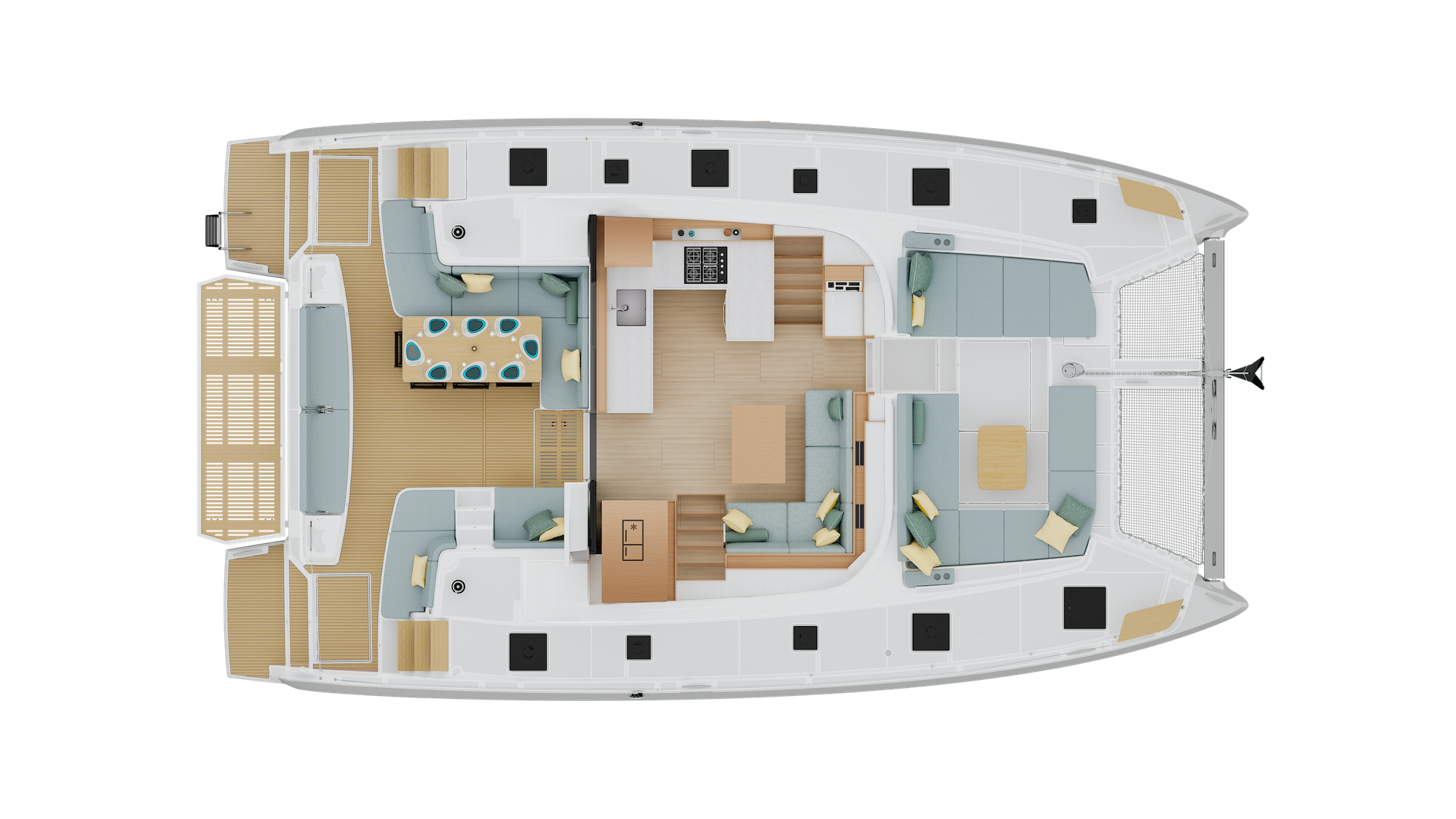 LAGOON_47_LAYOUTS_CARRE_COCKPIT Lagoon 40 - 3 Cabin 2 Head