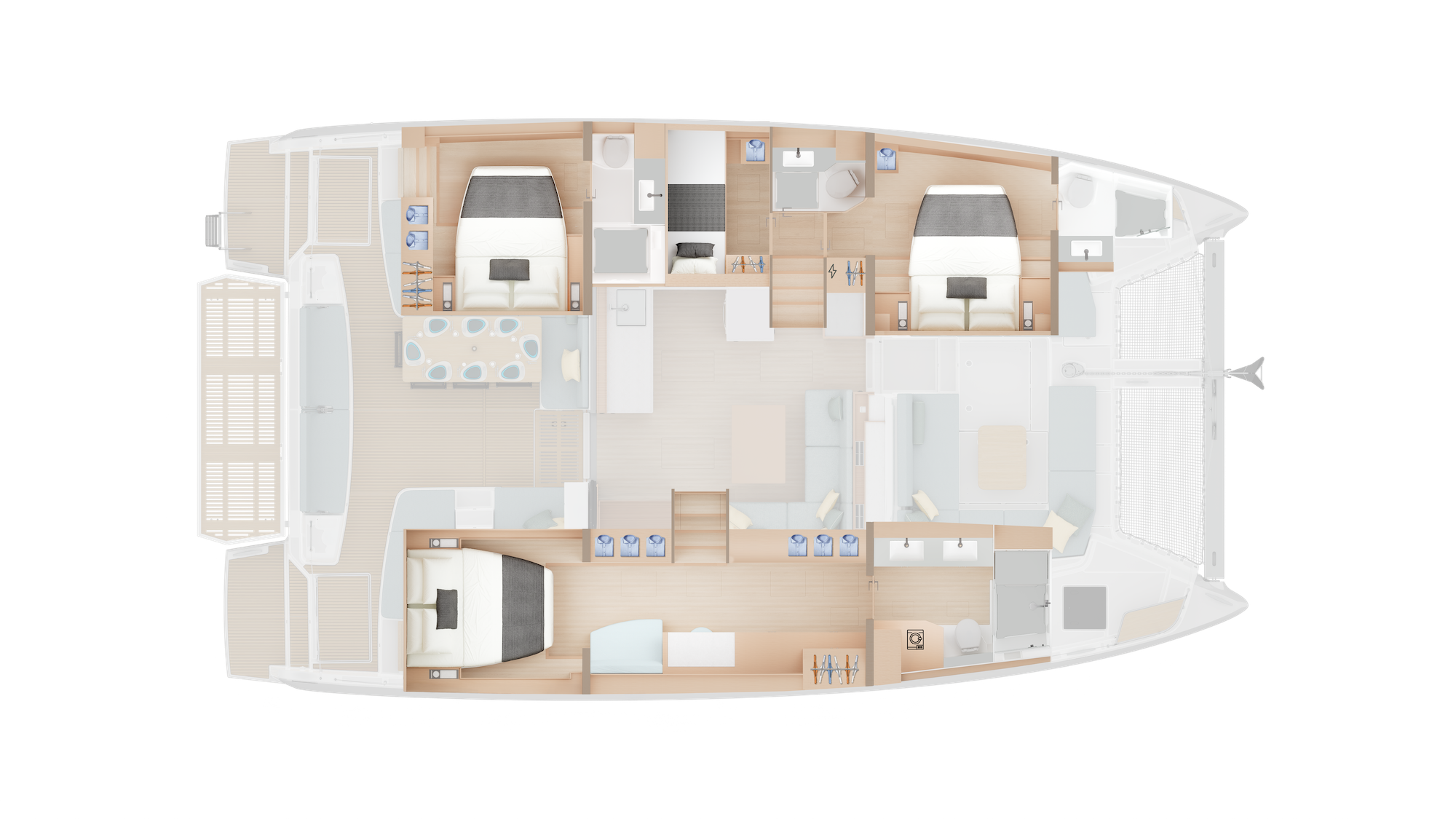 LAGOON_47_LAYOUTS_V3C_BUNKBEDS Lagoon 40 - 4 Cabins 4 Head